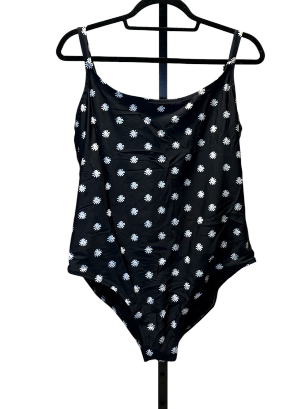 Old Navy Black Daisy Print One-Piece Swimsuit